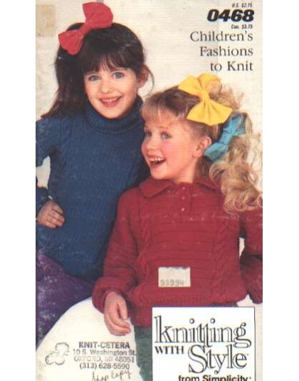 Children's fashions to knit, turtleneck, polo collar pullover Vintage