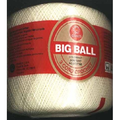 Coats Big ball 3 cord crochet color 0042 CREAM size 30 500 yards