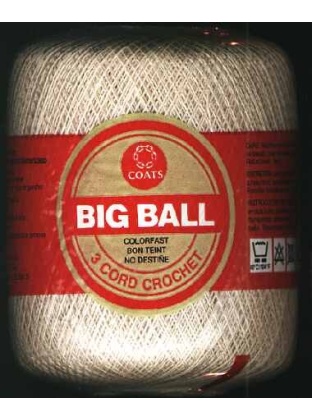 Coats Big ball 3 cord crochet color 0061 ECRU size 30 500 yards