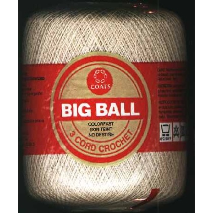 Coats Big ball 3 cord crochet color 0061 ECRU size 30 500 yards