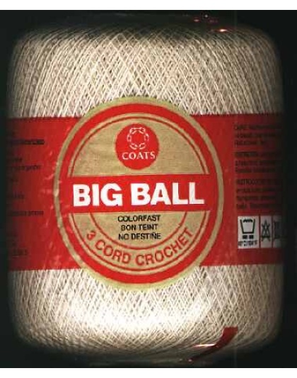 Coats Big ball 3 cord crochet color 0061 ECRU size 30 500 yards
