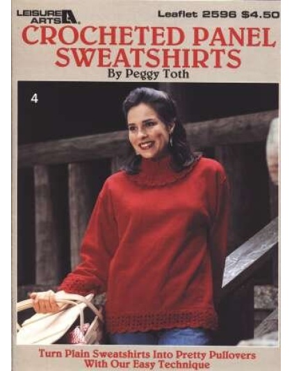 Crocheted panel sweatshirts by Peggy Toth to knit and crochet 2596