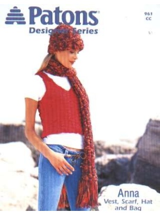 Designer series Anna vest, scarf, hat and bag, 961