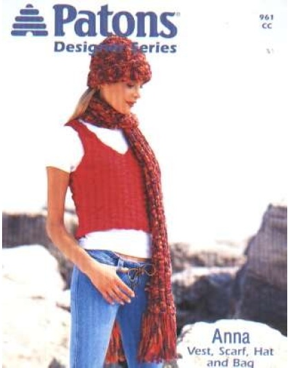 Designer series Anna vest, scarf, hat and bag, 961