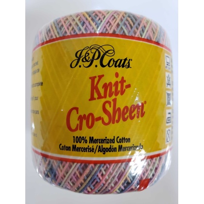 JP Coats knit-crosheen 100% mercerized cotton color 165 Pastels ombre