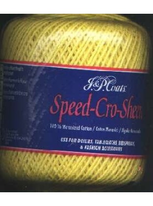 JP Coats speed cro-sheen color 10A Carnary Yellow 100 yds size 3