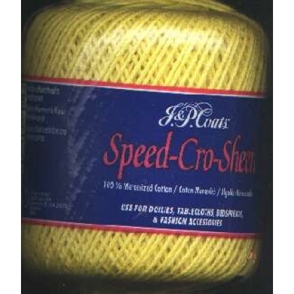JP Coats speed cro-sheen color 10A Carnary Yellow 100 yds size 3