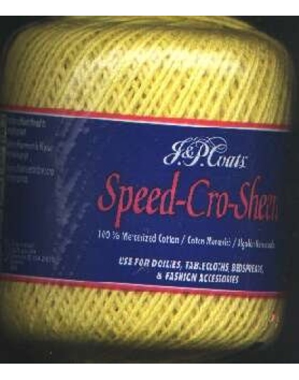 JP Coats speed cro-sheen color 10A Carnary Yellow 100 yds size 3