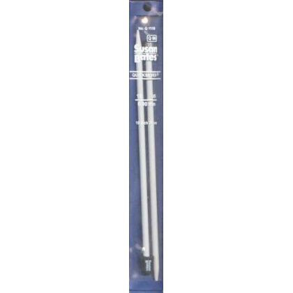 Quicksilver Susan Bates 10 inch Single Point Needles size 10, set of 2 heat-treated aluminum alloy shaft coated with a grey powder finish