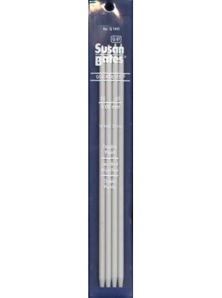 Quicksilver Susan Bates 10 inch Single Point Needles size 10, set of 4 heat-treated aluminum alloy shaft coated with a grey powder finish