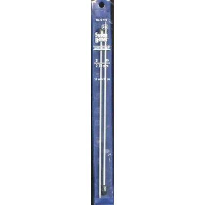 Quicksilver Susan Bates 10 inch Single Point Needles size 2, 2.75mm set of 2 heat-treated aluminum alloy shaft coated with a grey powder finish