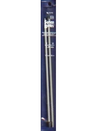 Quicksilver Susan Bates 10 inch Single Point Needles size 8, 5mm set of 2 heat-treated aluminum alloy shaft coated with a grey powder finish