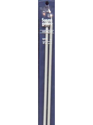 Quicksilver Susan Bates 14 inch double Point Needles size 10 1/2, heat-treated aluminum alloy shaft coated with a grey powder finish