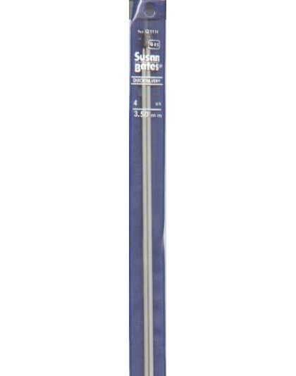 Quicksilver Susan Bates 14 inch double Point Needles size 4, heat-treated aluminum alloy shaft coated with a grey powder finish