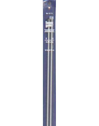 Quicksilver Susan Bates 14 inch double Point Needles size 6 heat-treated aluminum alloy shaft coated with a grey powder finish