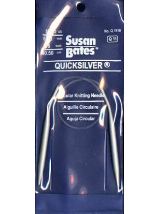 Quicksilver Susan Bates 16 inch, size 10 1/2 circular knitting needle Q11