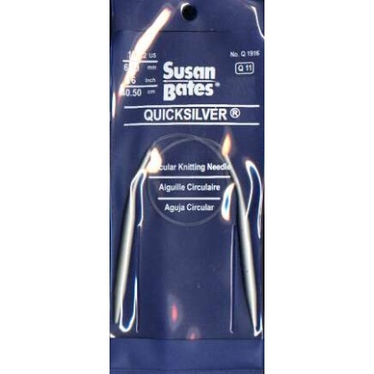 Quicksilver Susan Bates 16 inch, size 10 1/2 circular knitting needle Q11