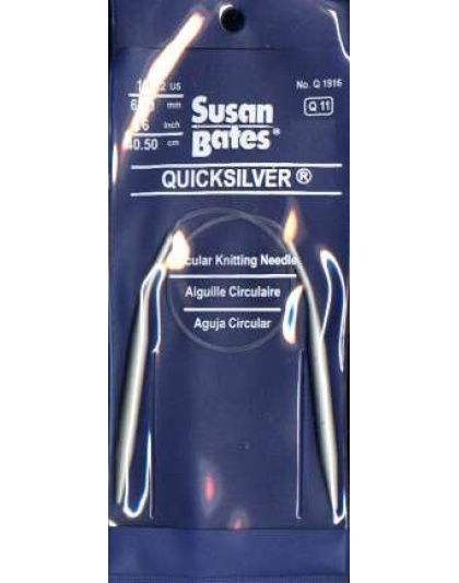 Quicksilver Susan Bates 16 inch, size 10 1/2 circular knitting needle Q11