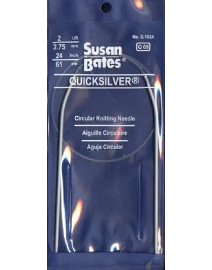 Quicksilver Susan Bates 24 inch, size 2 circular knitting needle Q09