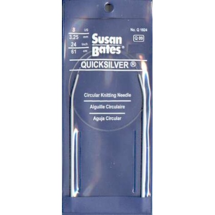 Quicksilver Susan Bates 24 inch, size 3 circular knitting needle Q09