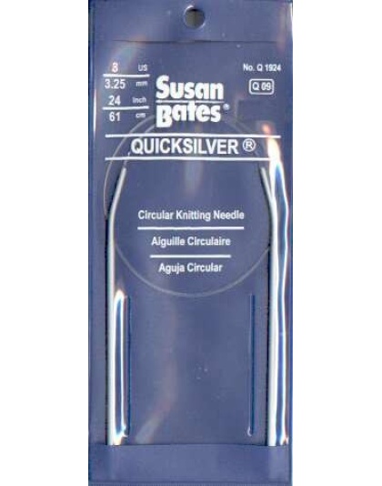 Quicksilver Susan Bates 24 inch, size 3 circular knitting needle Q09