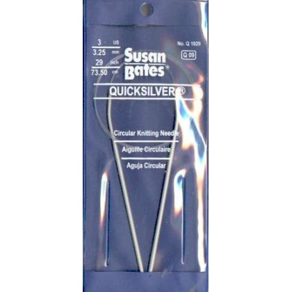 Quicksilver Susan Bates 29 inch, size 3 circular knitting needle Q09