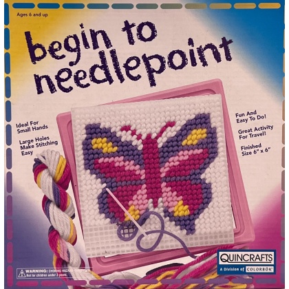 Quincrafts Butterfly Begin to Needlepoint 6" x 6"