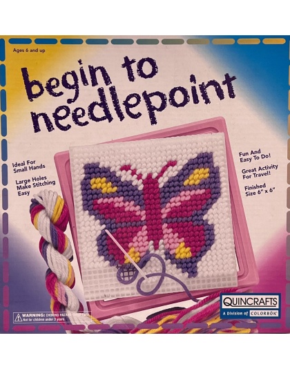 Quincrafts Butterfly Begin to Needlepoint 6" x 6"