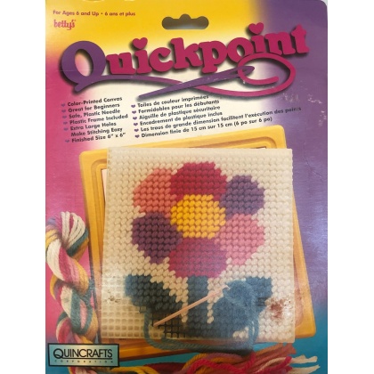 Quincrafts Quickpoint Flower Needlepoint 6" x 6"