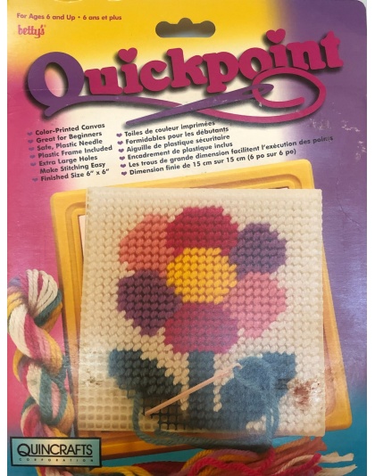 Quincrafts Quickpoint Flower Needlepoint 6" x 6"