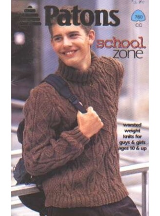 School zone worsted weight knits for guys and girls' ages 10+, 760