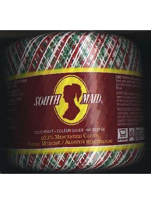 South Maid size 10 color 453 Shaded Christmas crochet cotton 350 yds