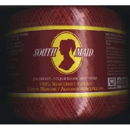 South Maid size 10 color 494 Victory red crochet cotton 350 yds