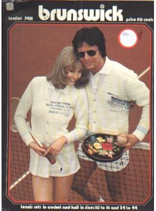 Tennis sets in crochet and knit in sizes 10 - 16 and 34 - 44, 7421 VINTAGE LAST COPY