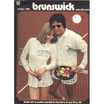 Tennis sets in crochet and knit in sizes 10 - 16 and 34 - 44, 7421 VINTAGE LAST COPY