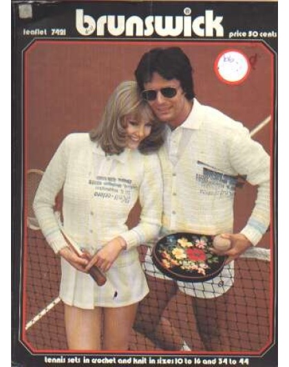 Tennis sets in crochet and knit in sizes 10 - 16 and 34 - 44, 7421 VINTAGE LAST COPY