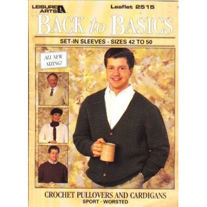 Back to basics set in sleeves size 42-50 pullover, cardigan to knit and crochet 2515