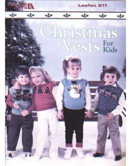 Christmas vests for kids to knit, crochet and CrossStitch 611