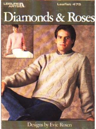 Diamonds mens and ladies rose pullover to knit and crochet 475