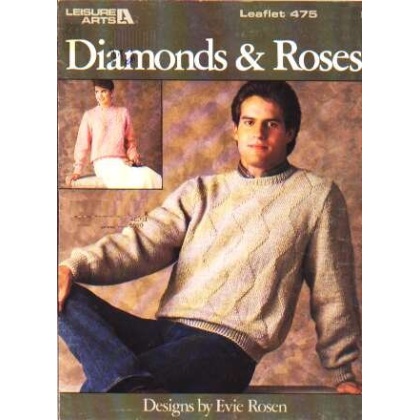 Diamonds mens and ladies rose pullover to knit and crochet 475