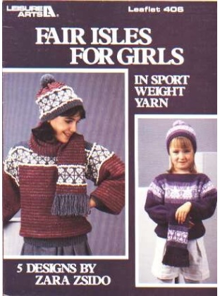 Fair Isles for girls in sport weight yarn, to knit and crochet 406
