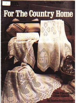 For the country home, 3 filet crochet cotton afghans, 1167