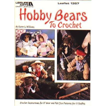 Hobby bears to crochet, 8 inch bear and 13 outfits, 1357