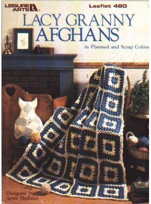 Lacy granny afghans in planned and scrap colors to knit and crochet 480