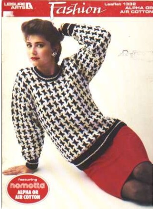 Nomotta alpha or air cotton sqaure neck geometric to knit and crochet 1332