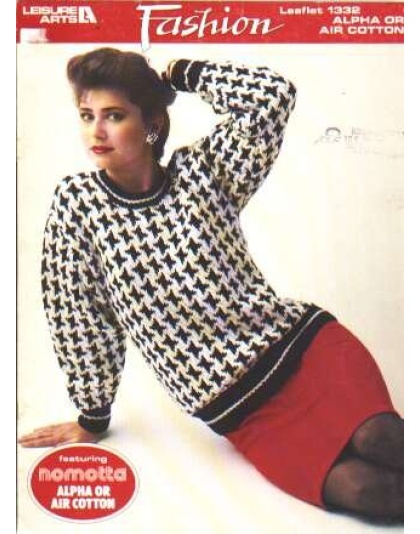 Nomotta alpha or air cotton sqaure neck geometric to knit and crochet 1332