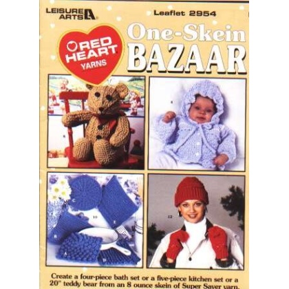 One-skein bazaar, 4 or 5 piece kitchen set, teddy bear to knit and crochet 2954