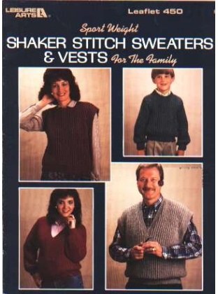 Shaker stitch sweaters and vests for the family to knit and crochet 450