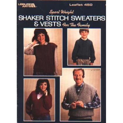 Shaker stitch sweaters and vests for the family to knit and crochet 450