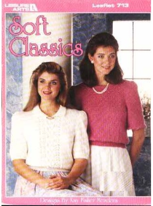 Soft classics collared crew, picot crew to knit and crochet 713